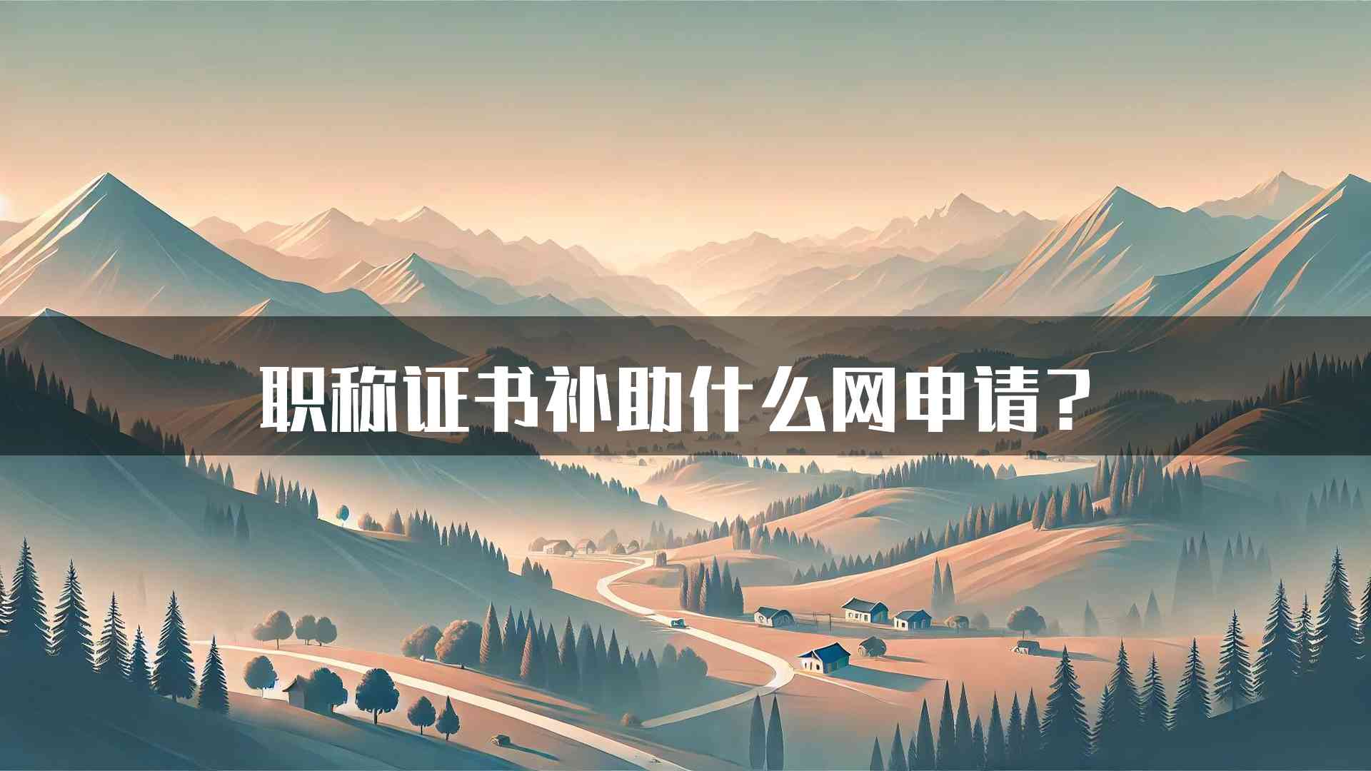 职称证书补助什么网申请？