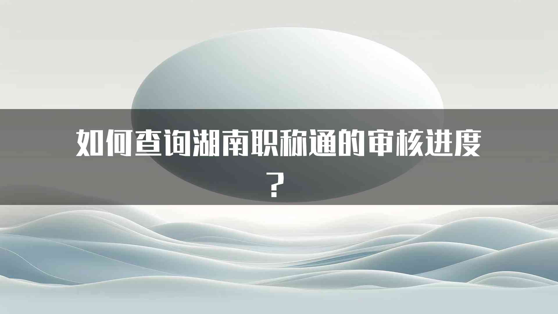 如何查询湖南职称通的审核进度？