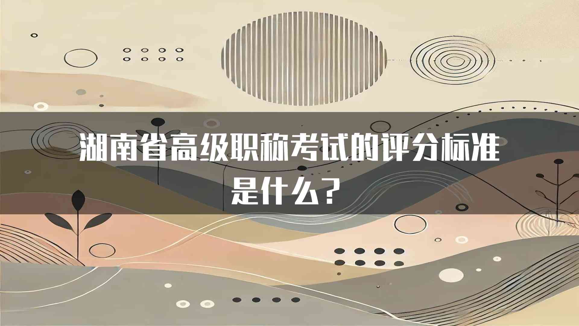 湖南省高级职称考试的评分标准是什么？