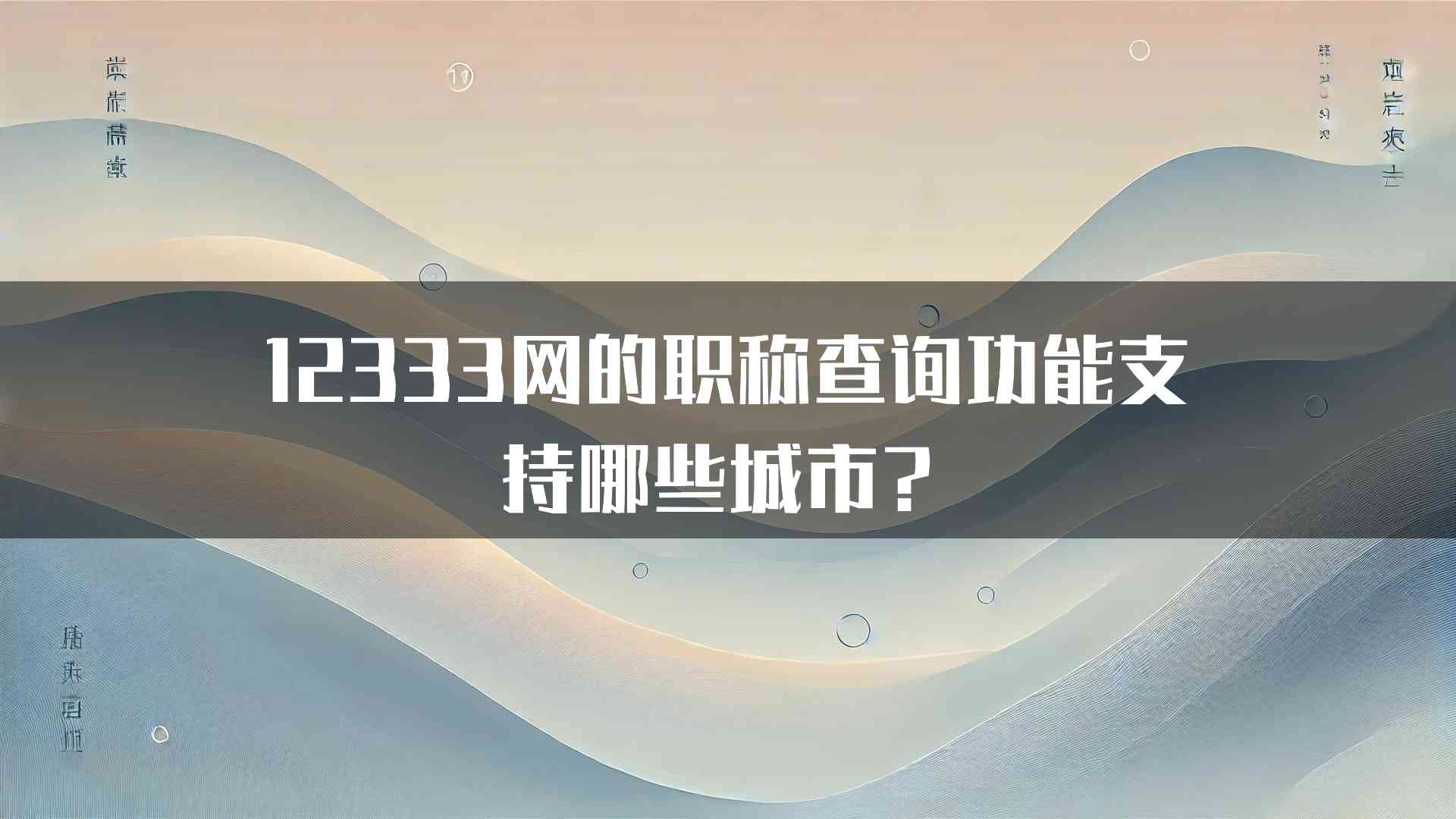 12333网的职称查询功能支持哪些城市？