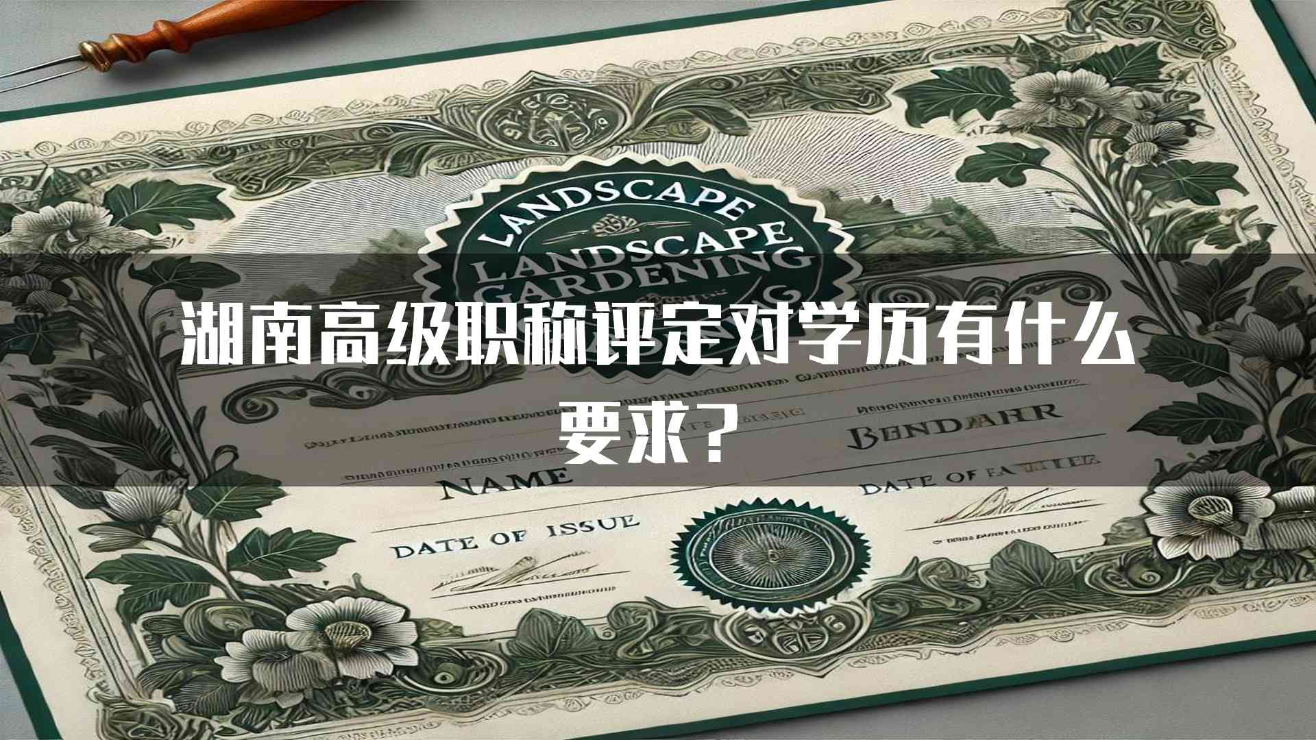 湖南高级职称评定对学历有什么要求？