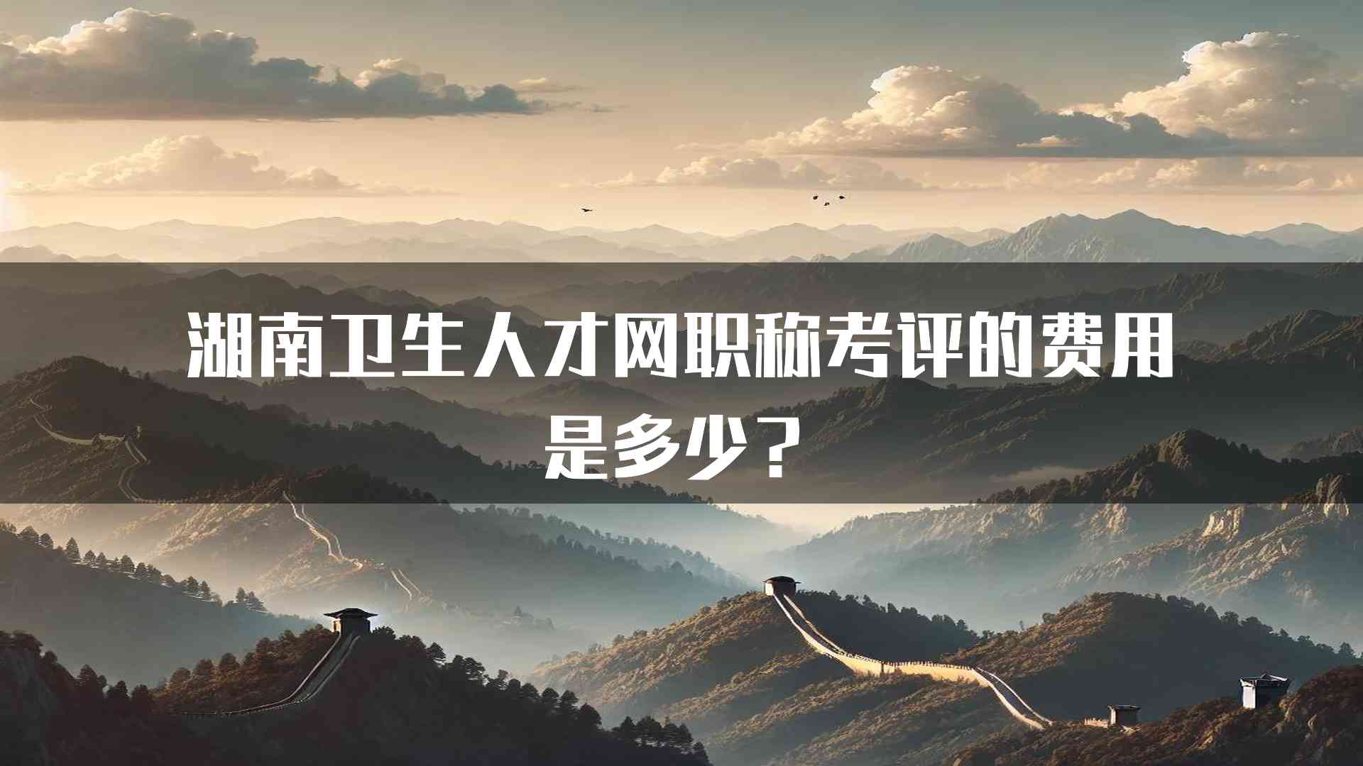 湖南卫生人才网职称考评的费用是多少？