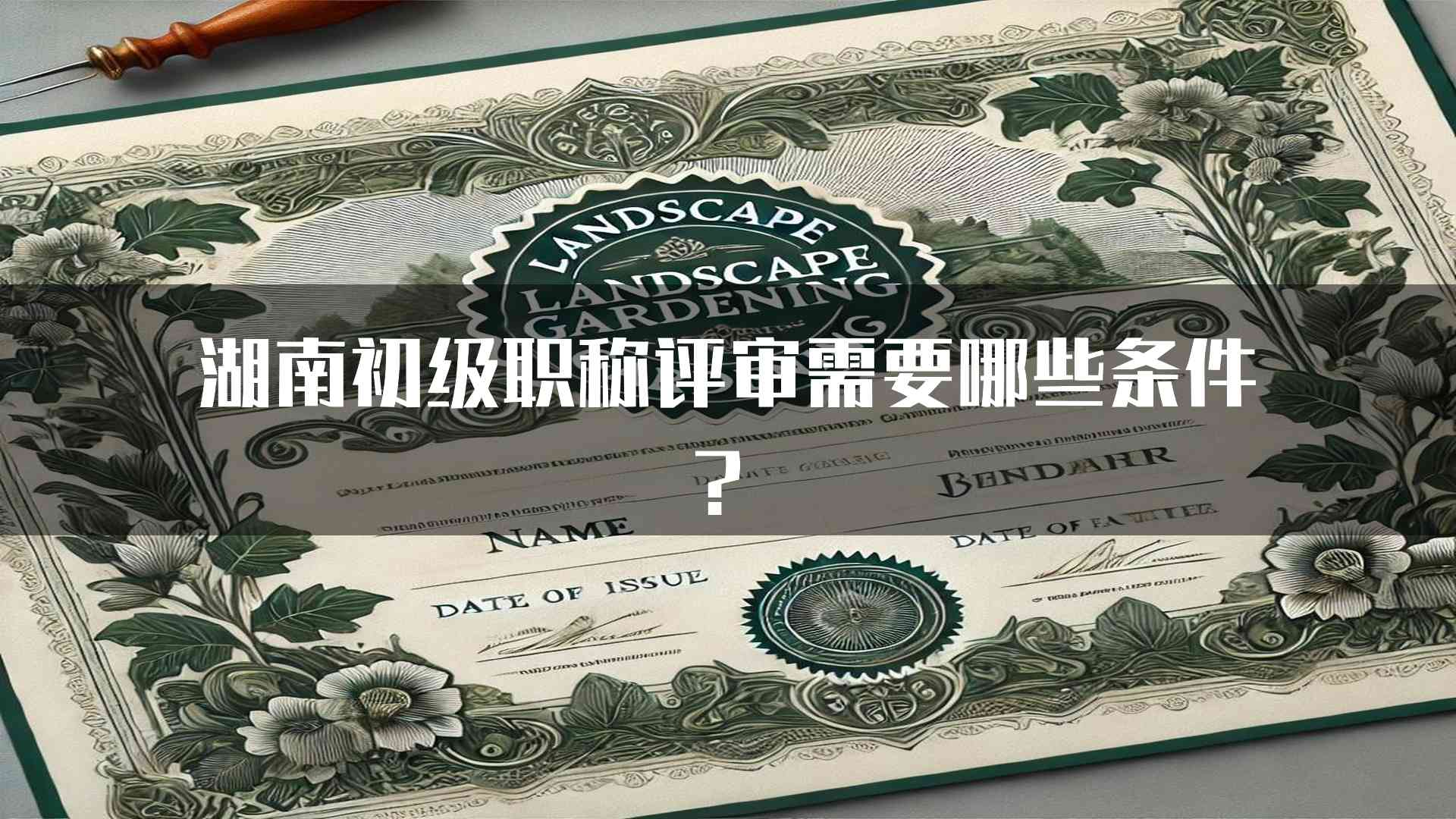 湖南初级职称评审需要哪些条件？