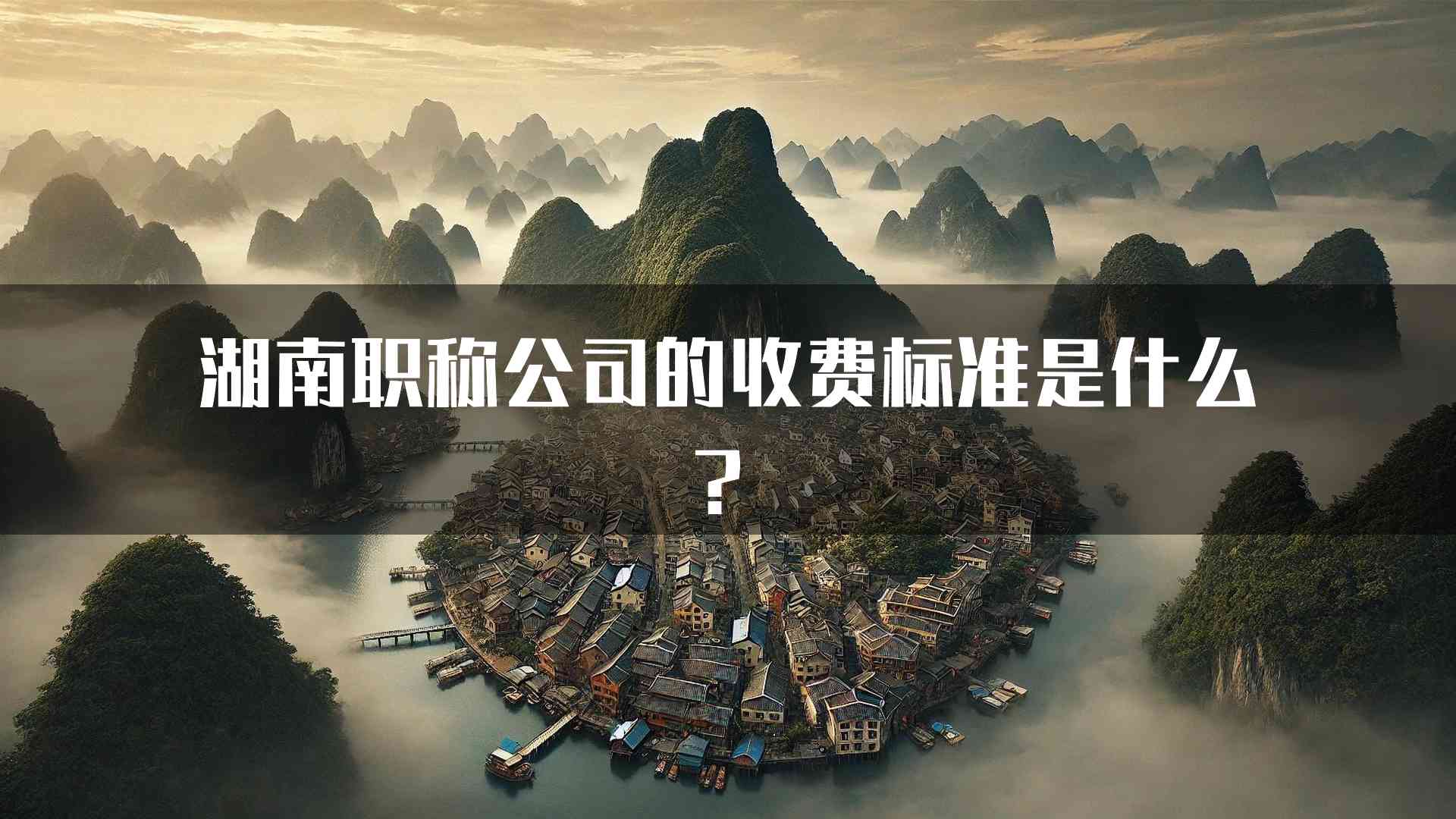 湖南职称公司的收费标准是什么？