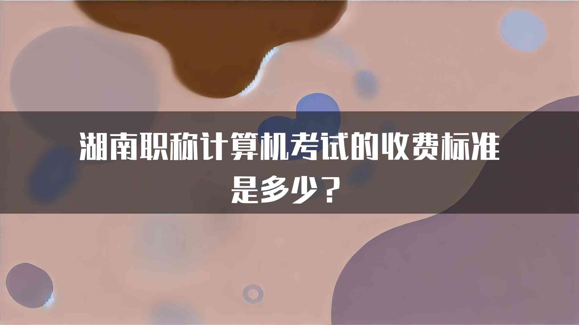 湖南职称计算机考试的收费标准是多少？