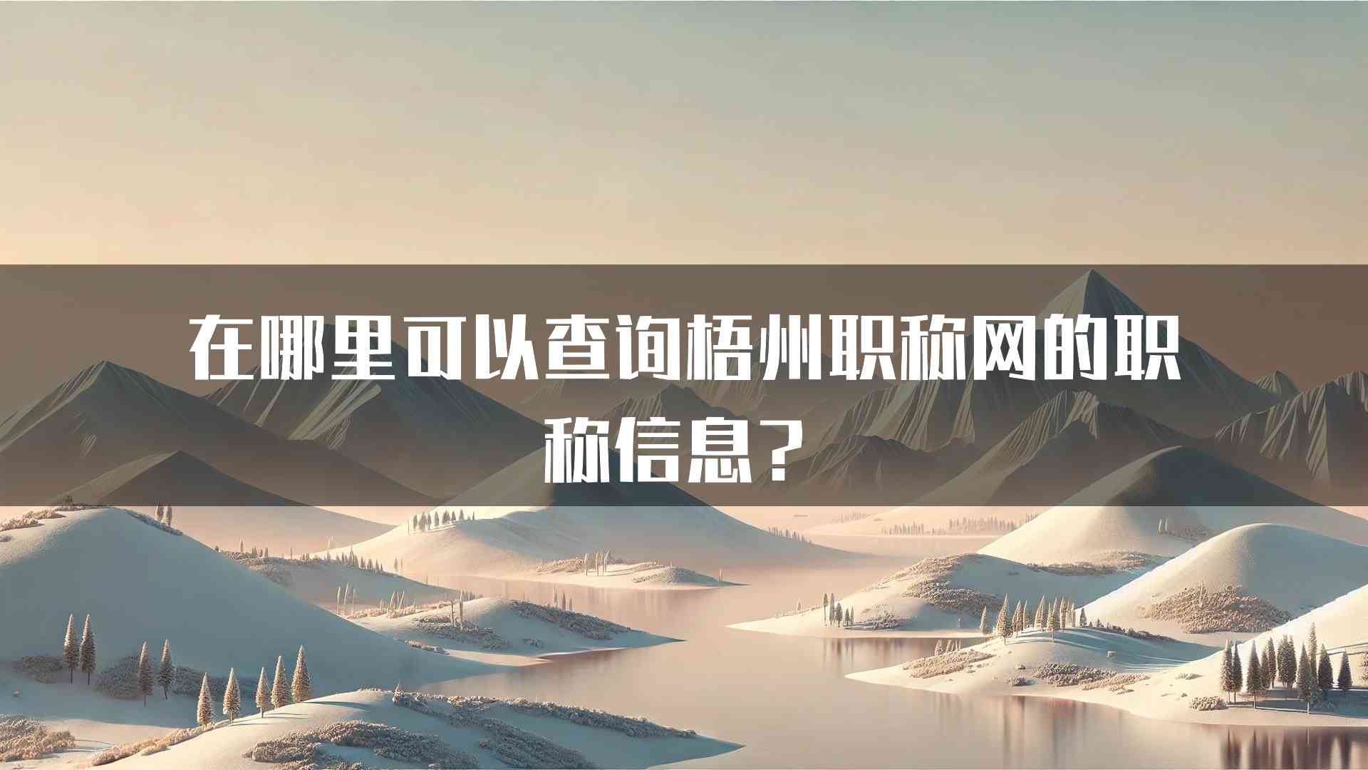 在哪里可以查询梧州职称网的职称信息？