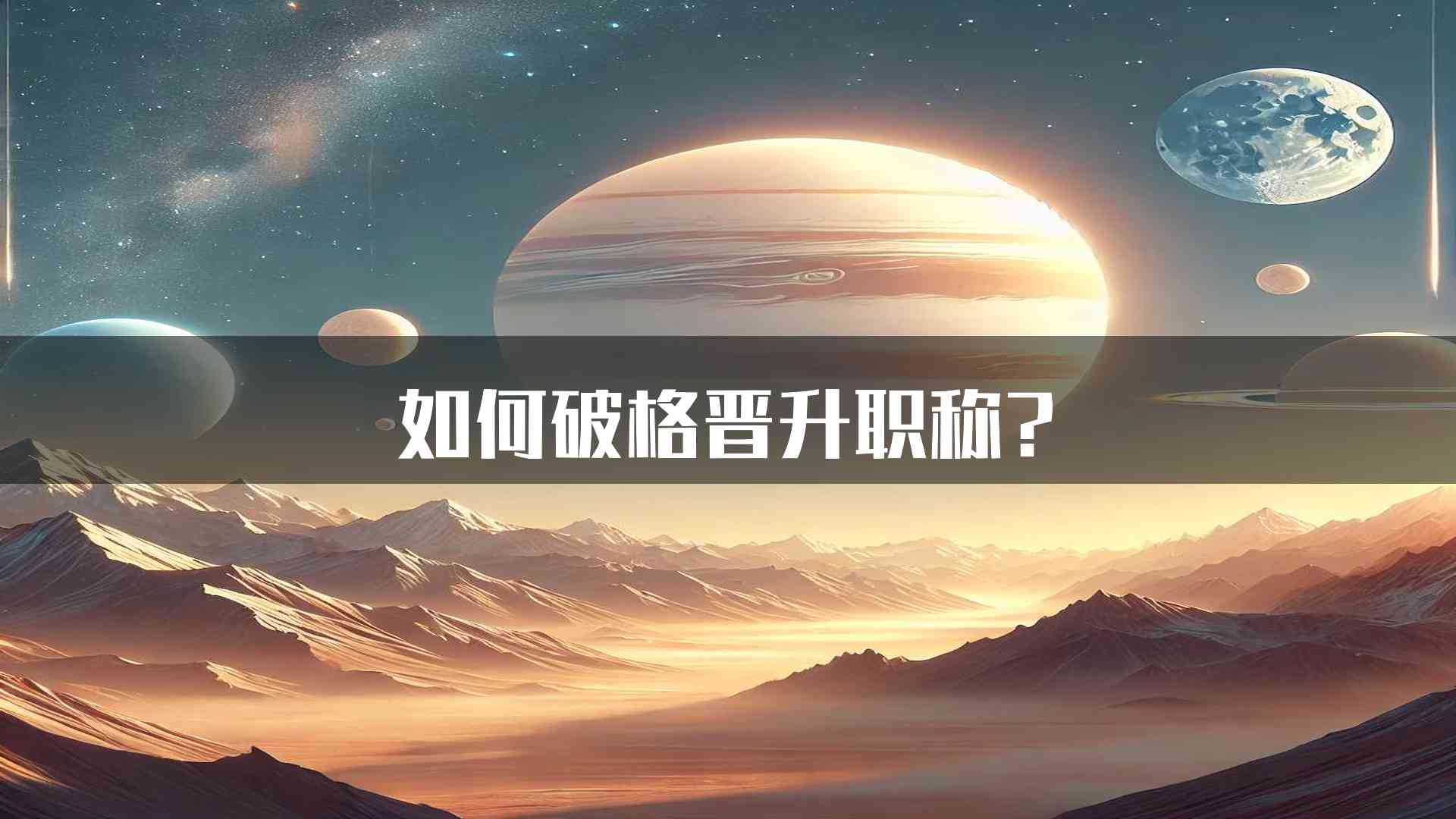 如何破格晋升职称?