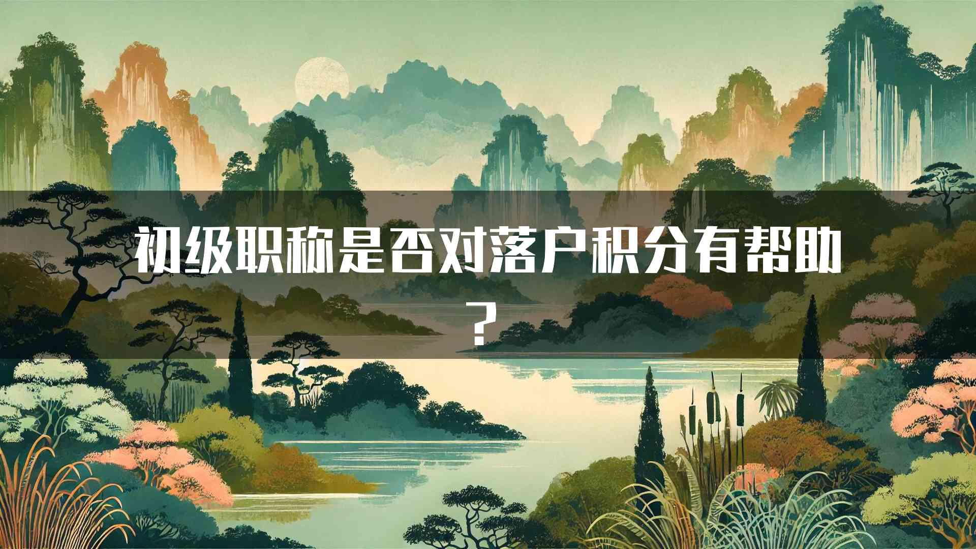 初级职称是否对落户积分有帮助？