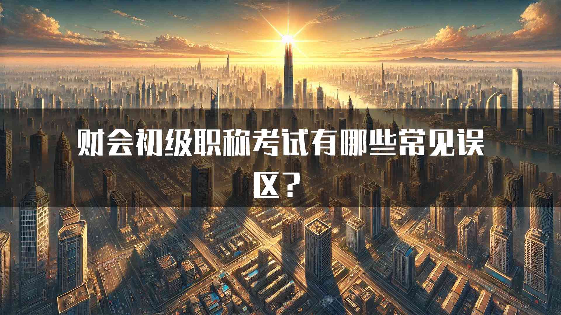 财会初级职称考试有哪些常见误区？