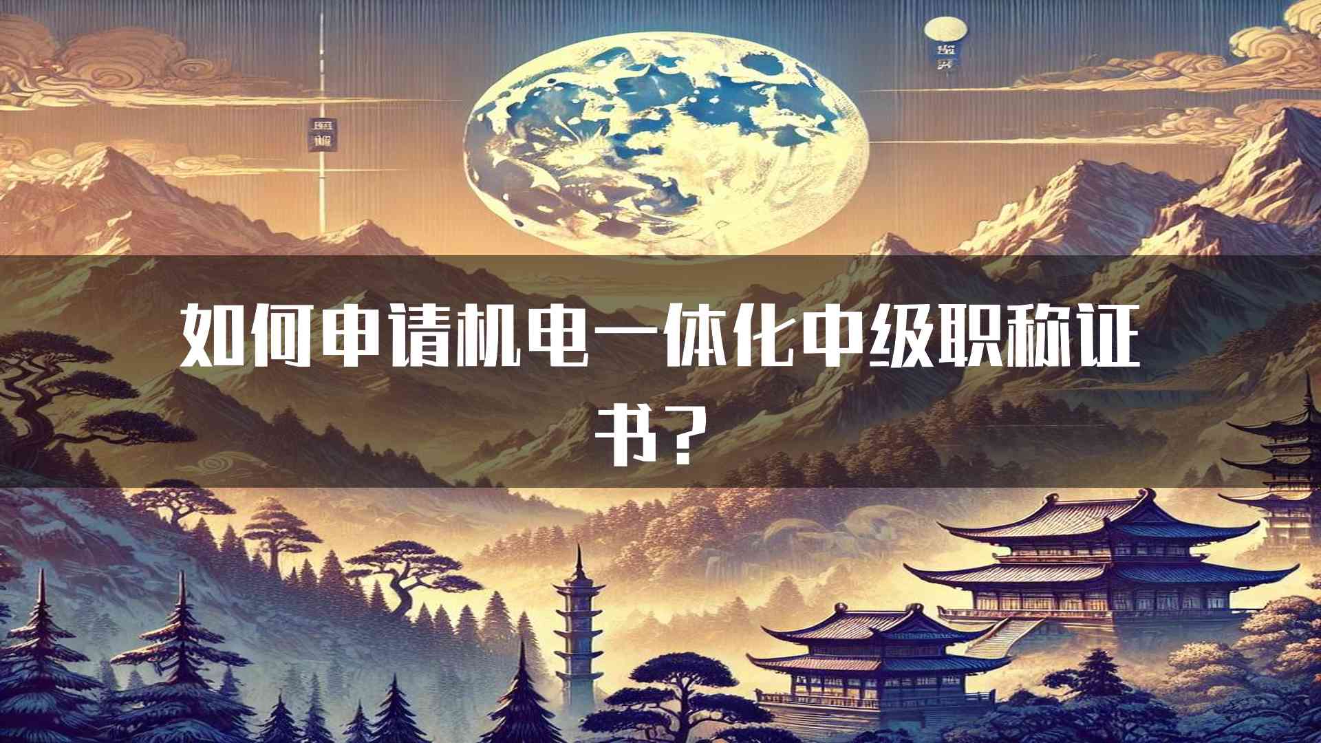 如何申请机电一体化中级职称证书？