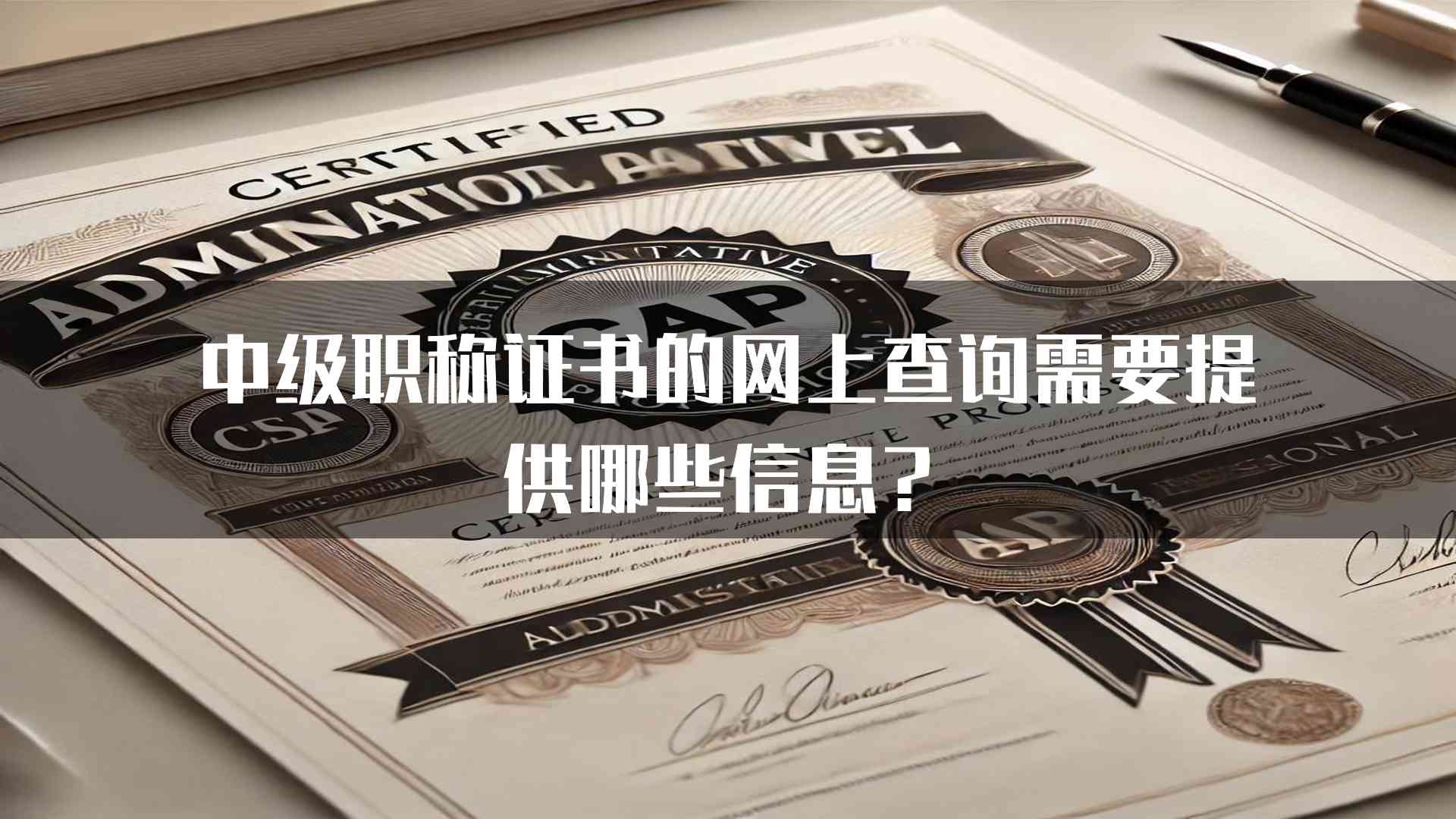 中级职称证书的网上查询需要提供哪些信息？