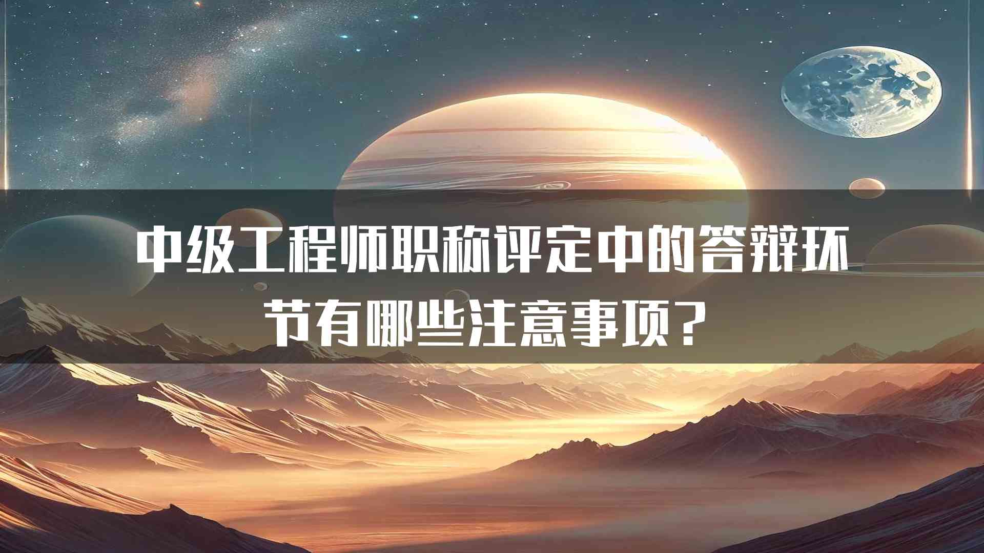 中级工程师职称评定中的答辩环节有哪些注意事项？