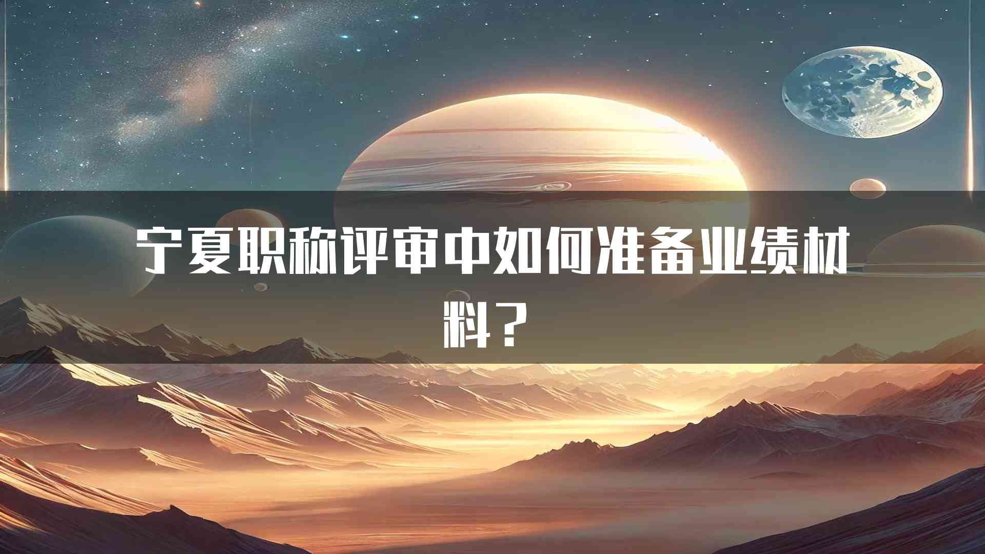 宁夏职称评审中如何准备业绩材料？