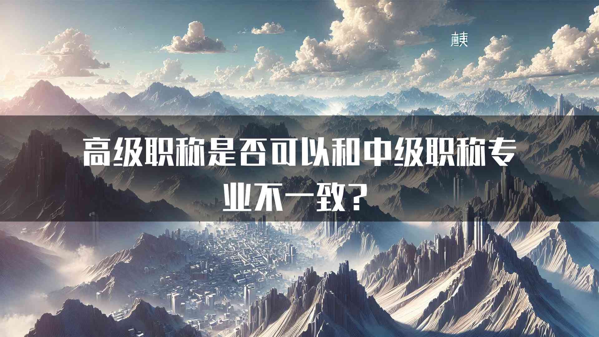 高级职称是否可以和中级职称专业不一致？