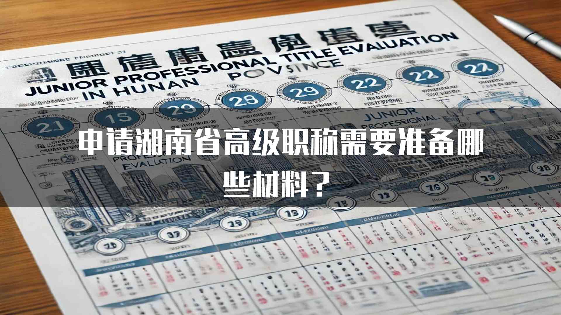 申请湖南省高级职称需要准备哪些材料？