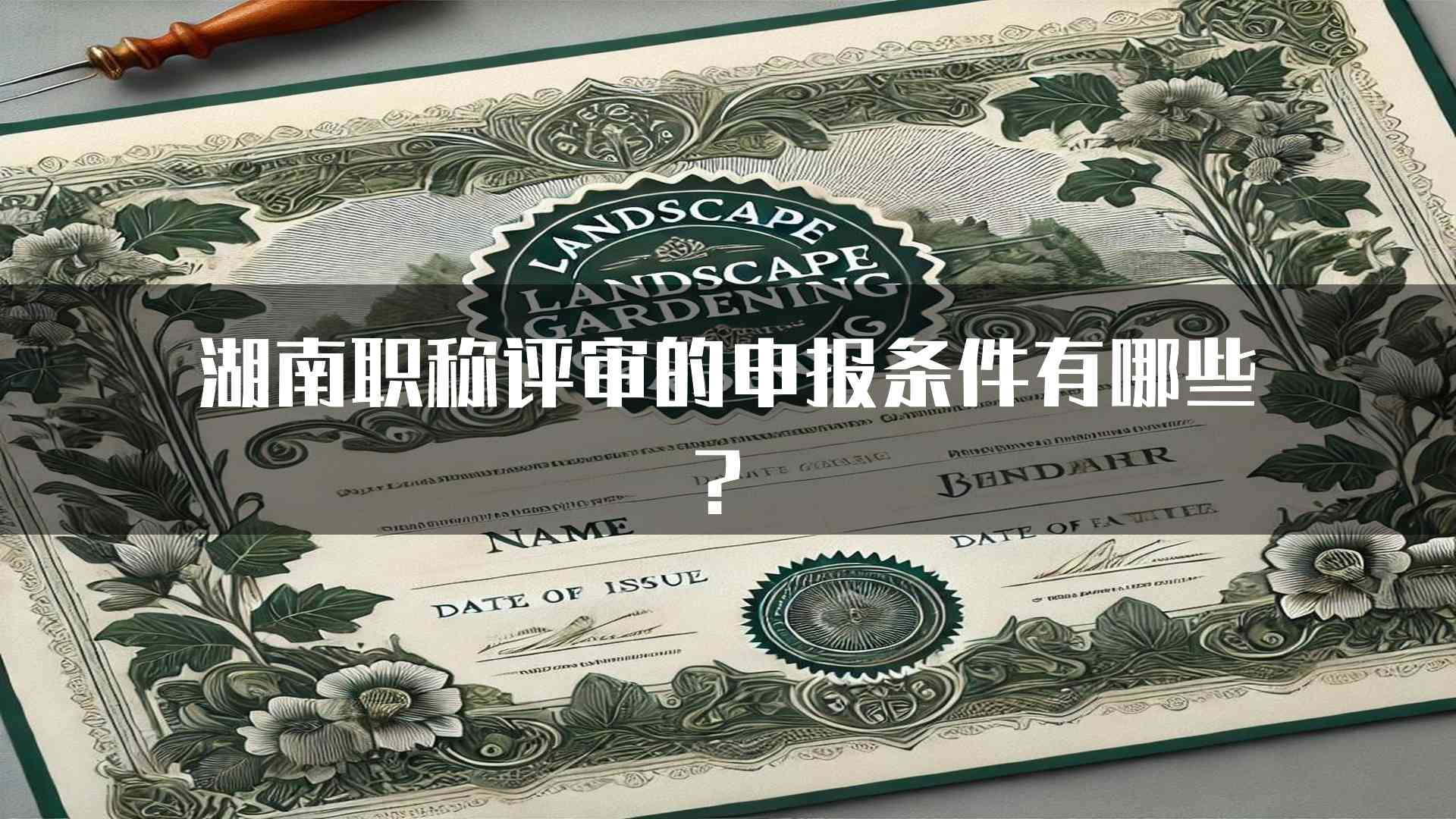 湖南职称评审的申报条件有哪些？