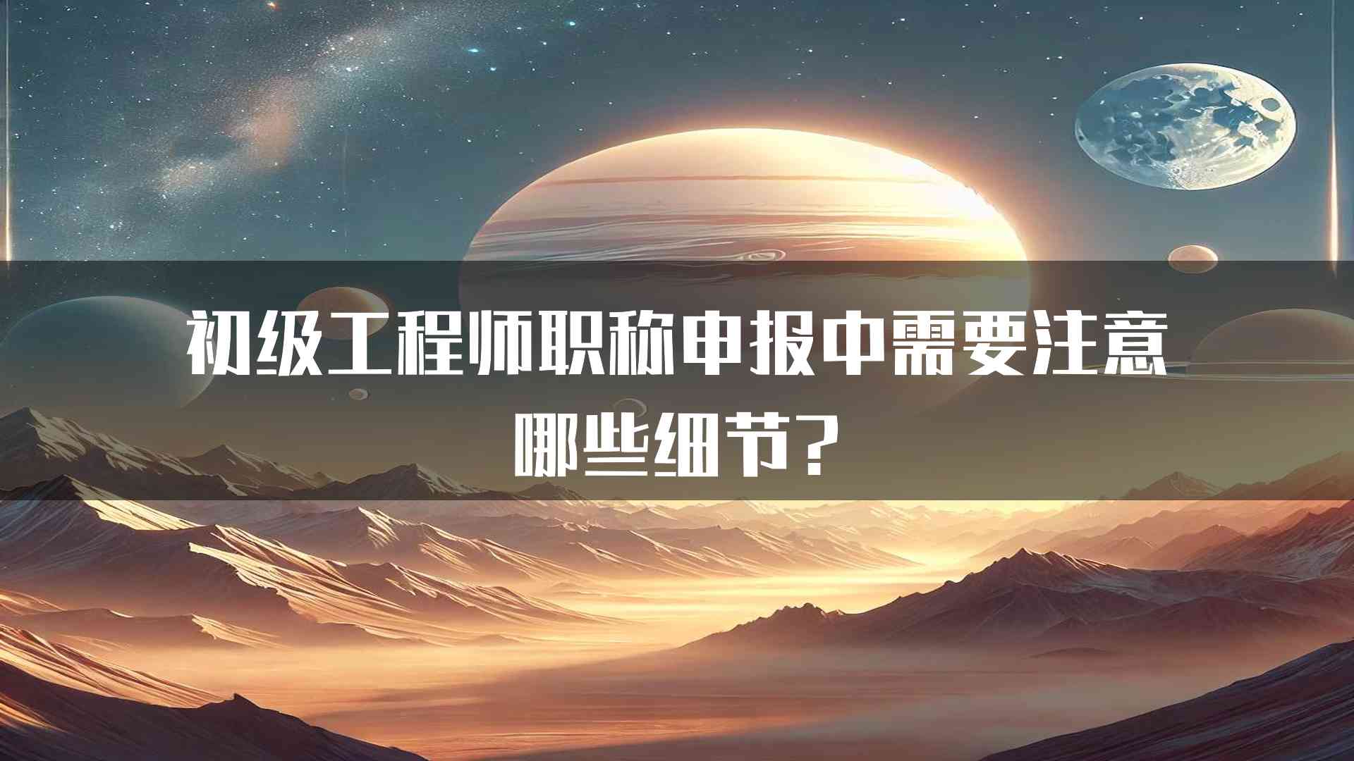 初级工程师职称申报中需要注意哪些细节?