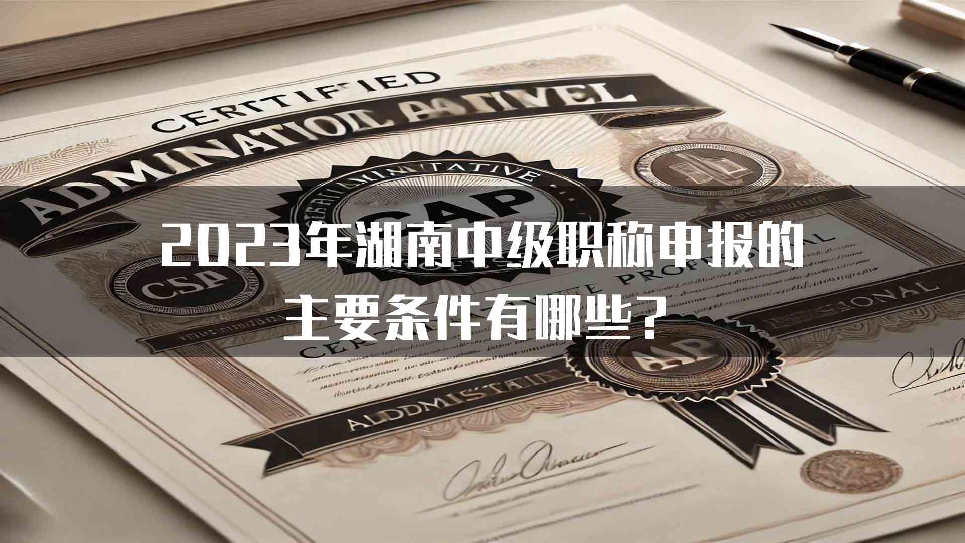 2023年湖南中级职称申报的主要条件有哪些？