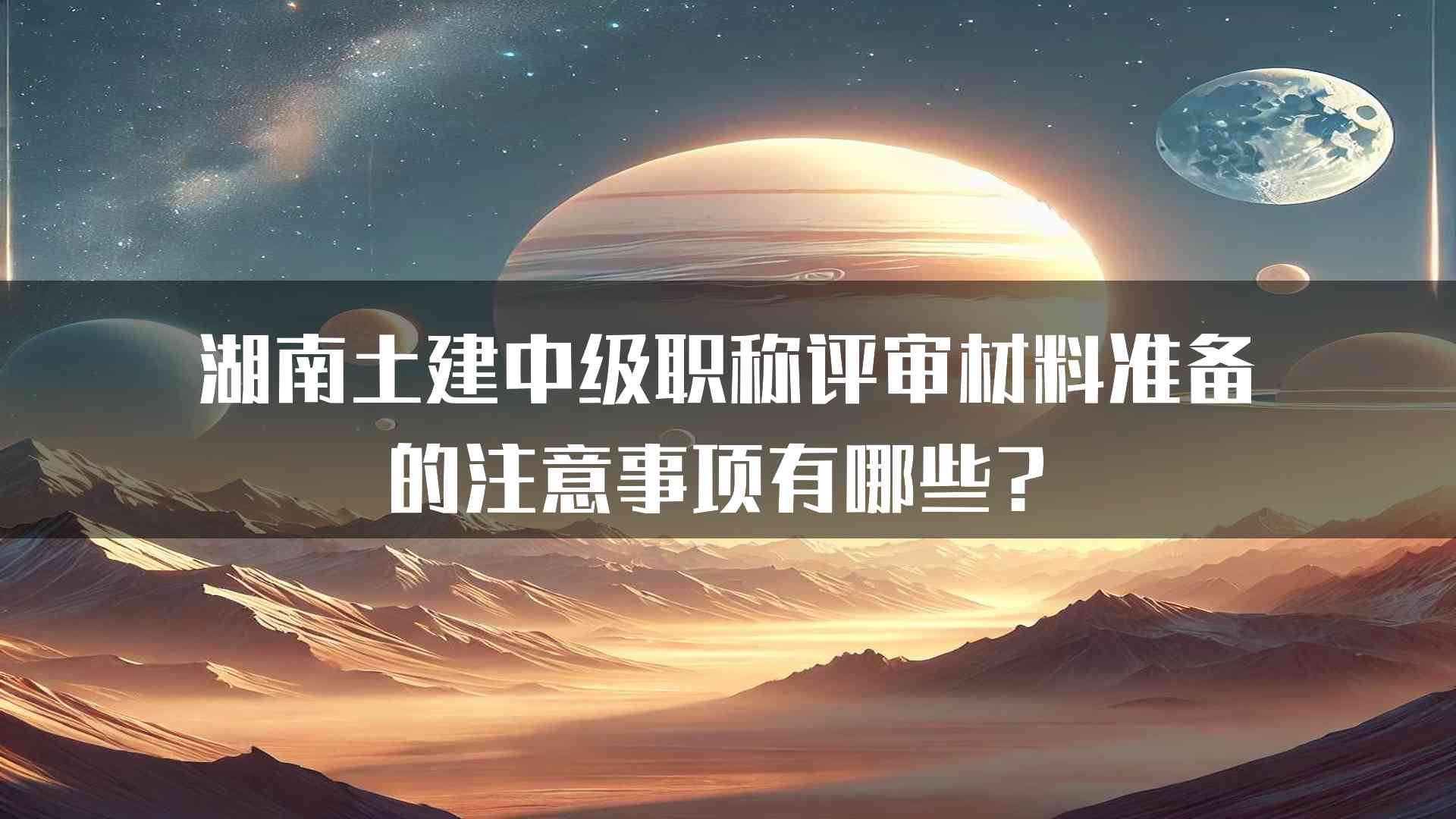 湖南土建中级职称评审材料准备的注意事项有哪些？