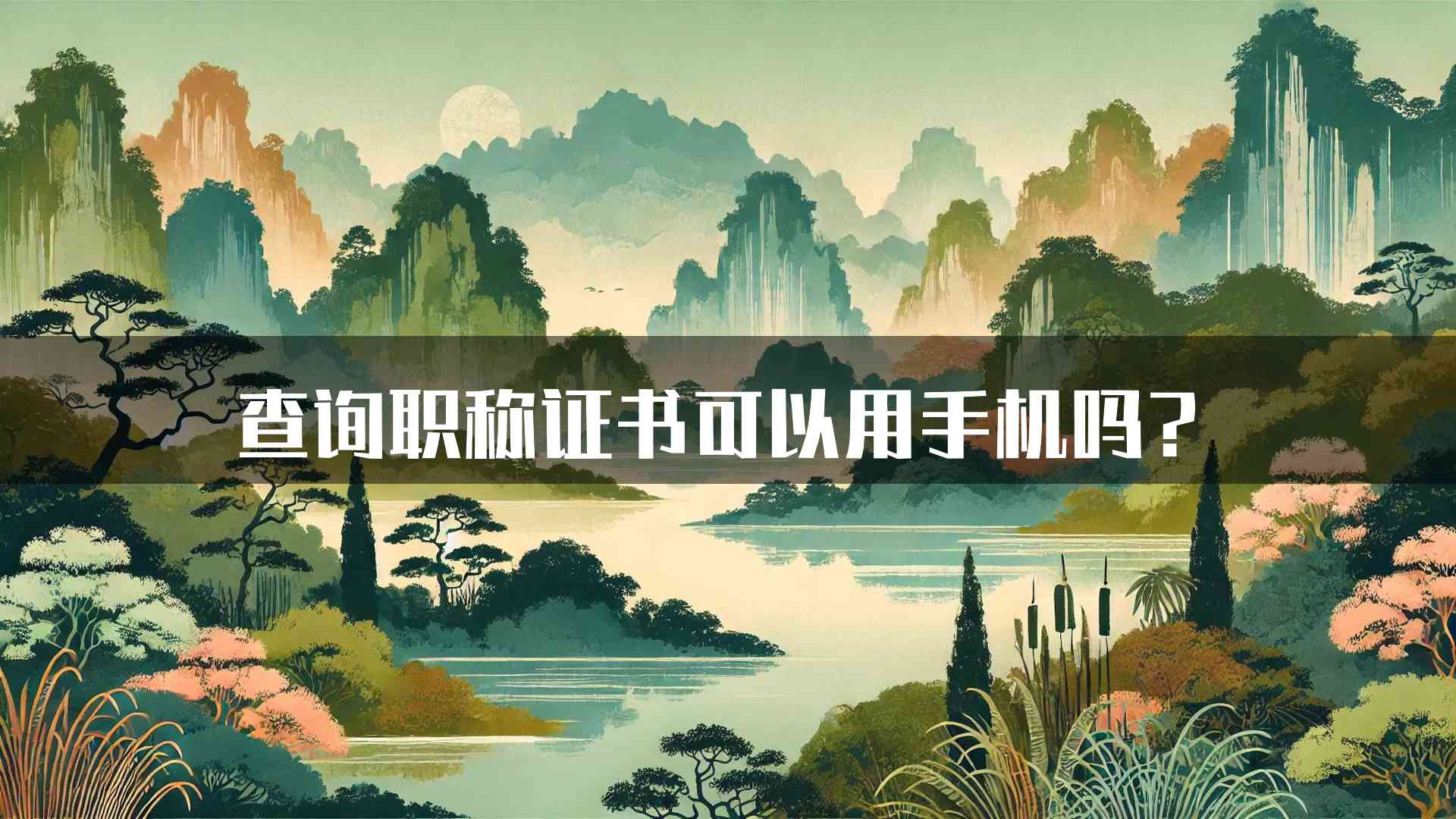 查询职称证书可以用手机吗？