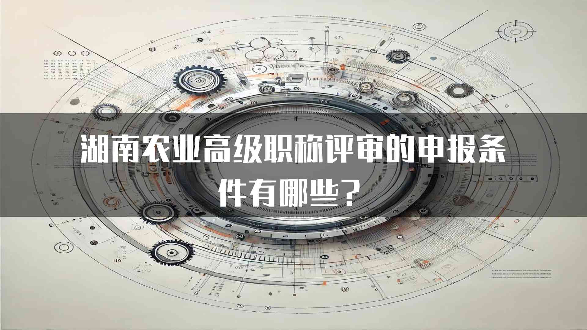 湖南农业高级职称评审的申报条件有哪些？