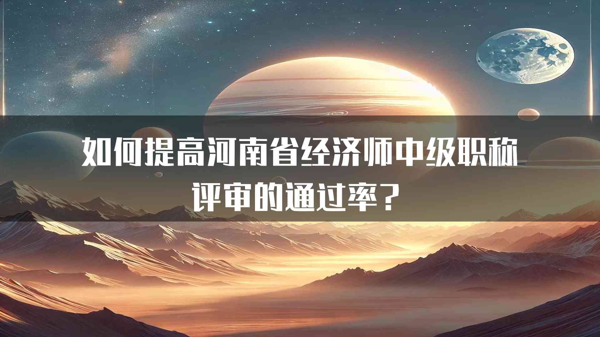 如何提高河南省经济师中级职称评审的通过率？