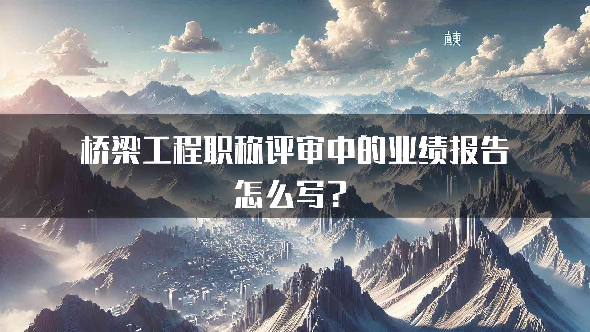 桥梁工程职称评审中的业绩报告怎么写？