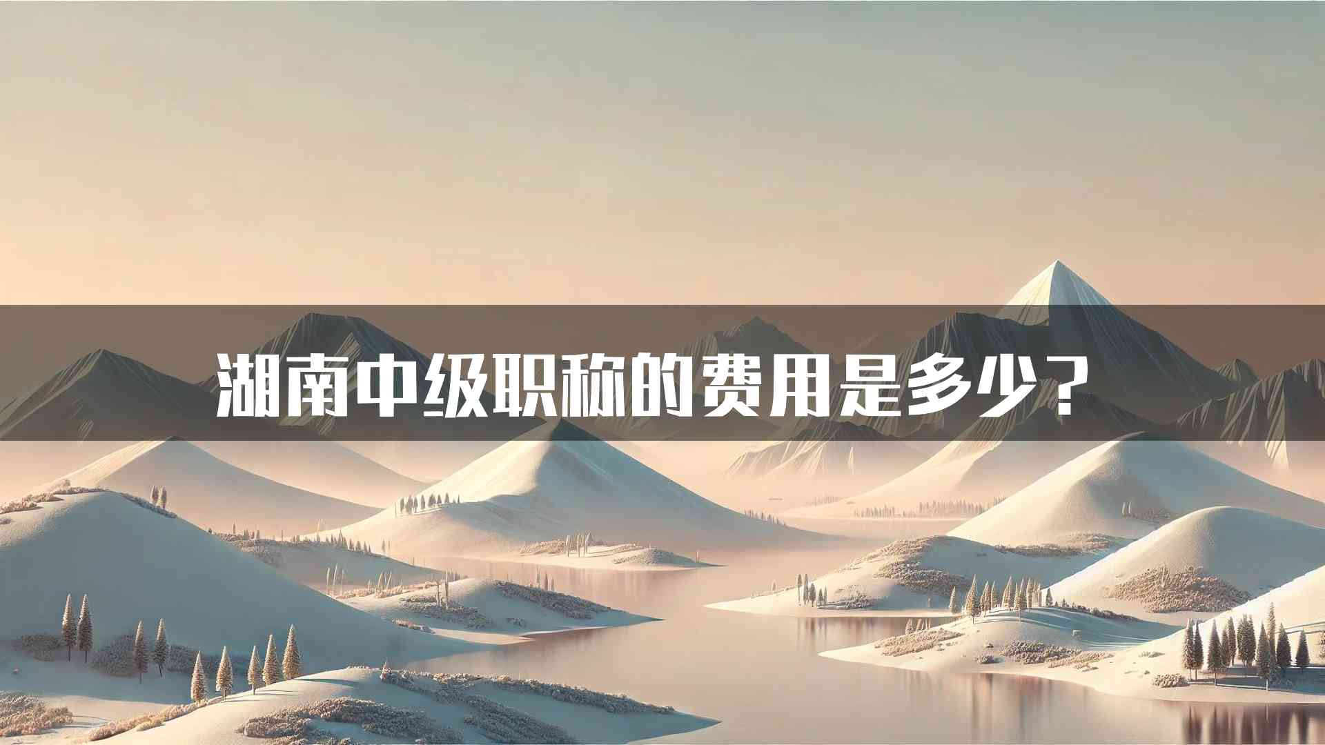 湖南中级职称的费用是多少？