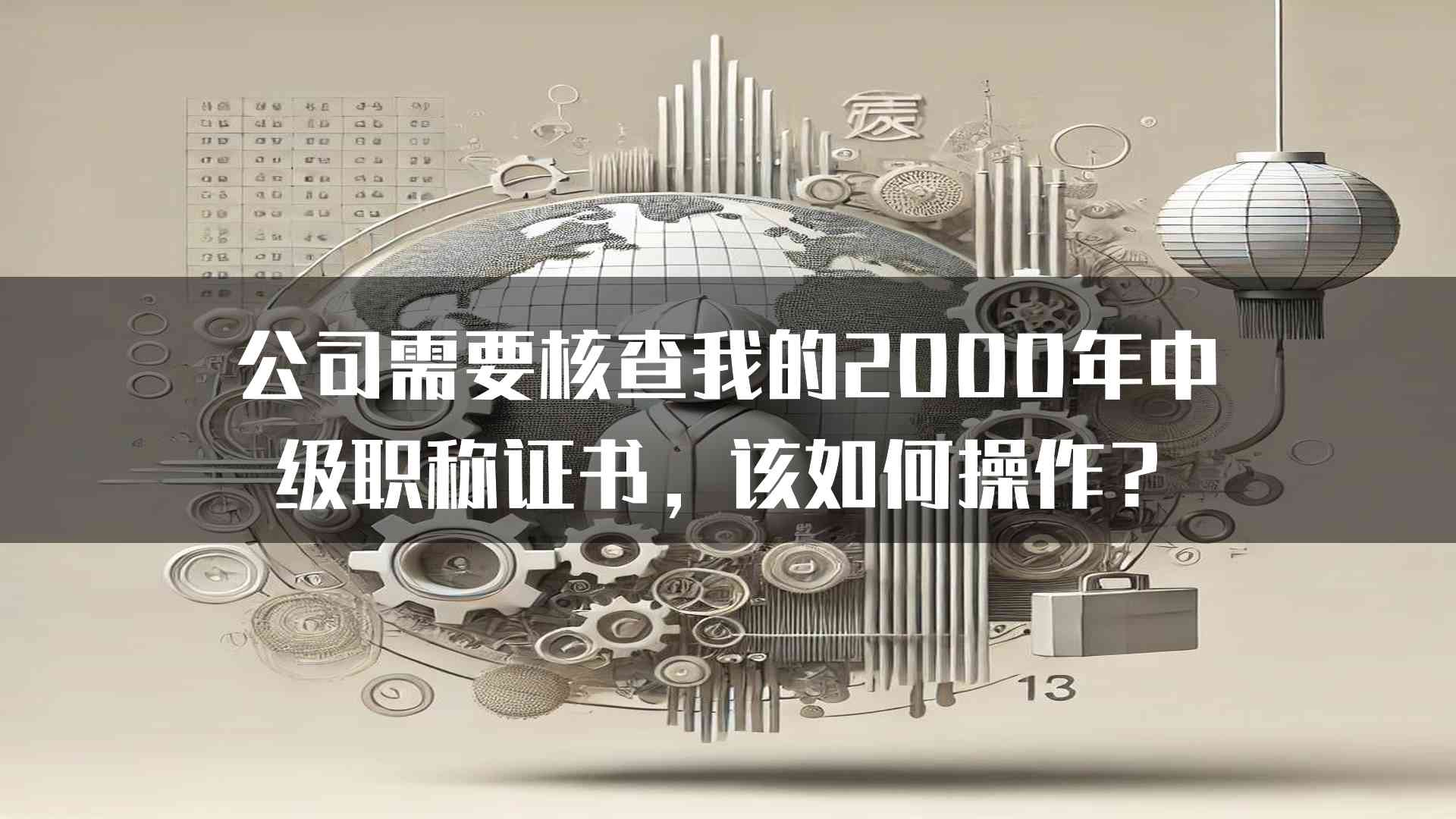 公司需要核查我的2000年中级职称证书，该如何操作？