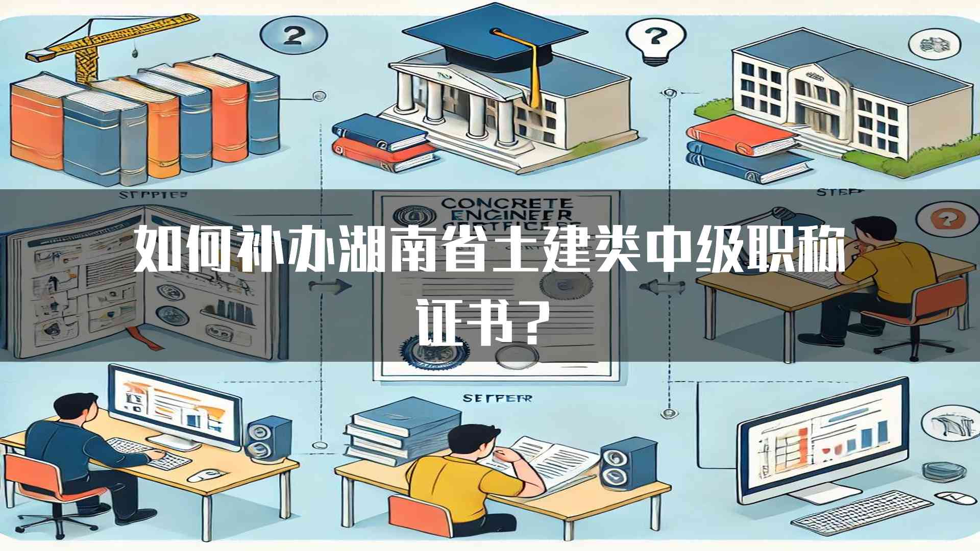 如何补办湖南省土建类中级职称证书？