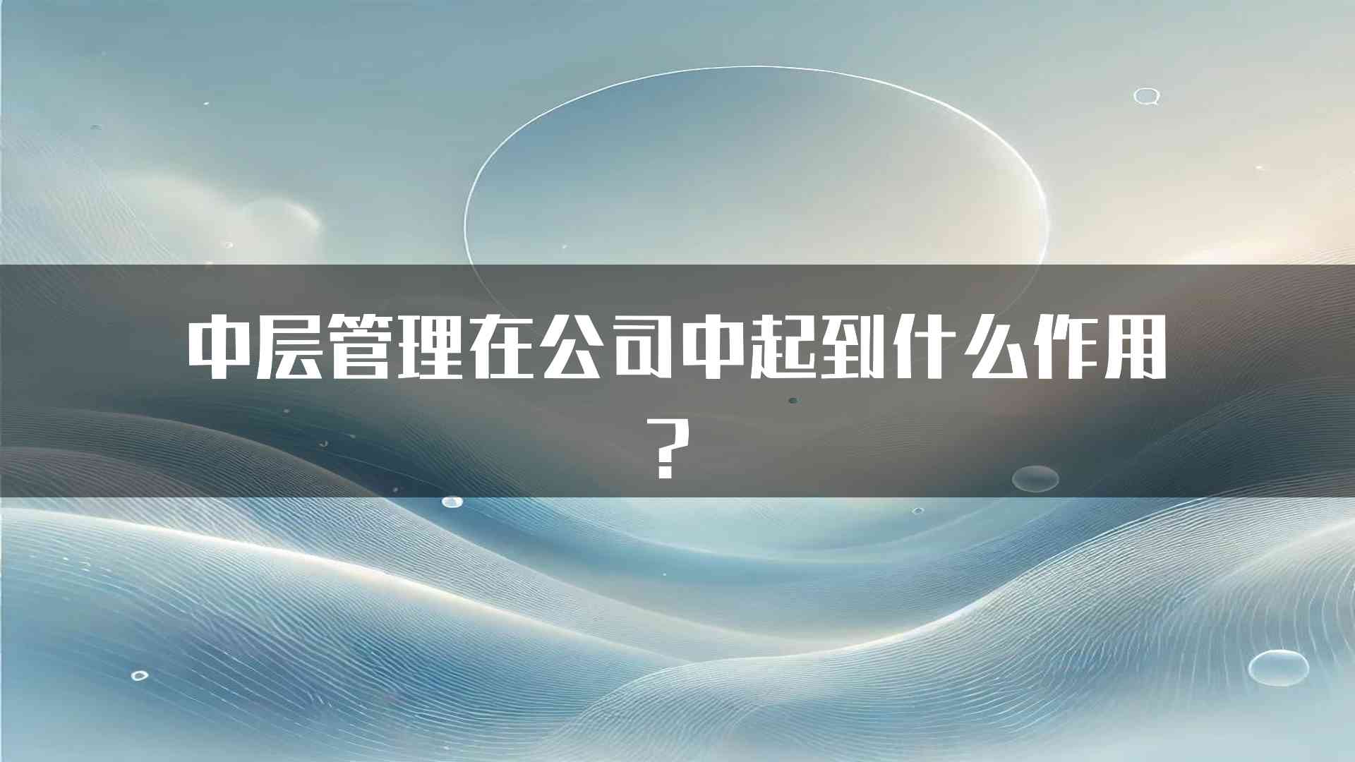 中层管理在公司中起到什么作用？