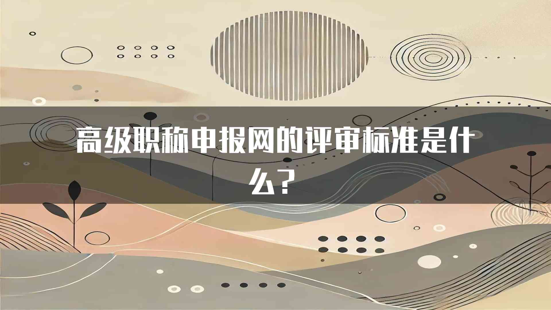 高级职称申报网的评审标准是什么？