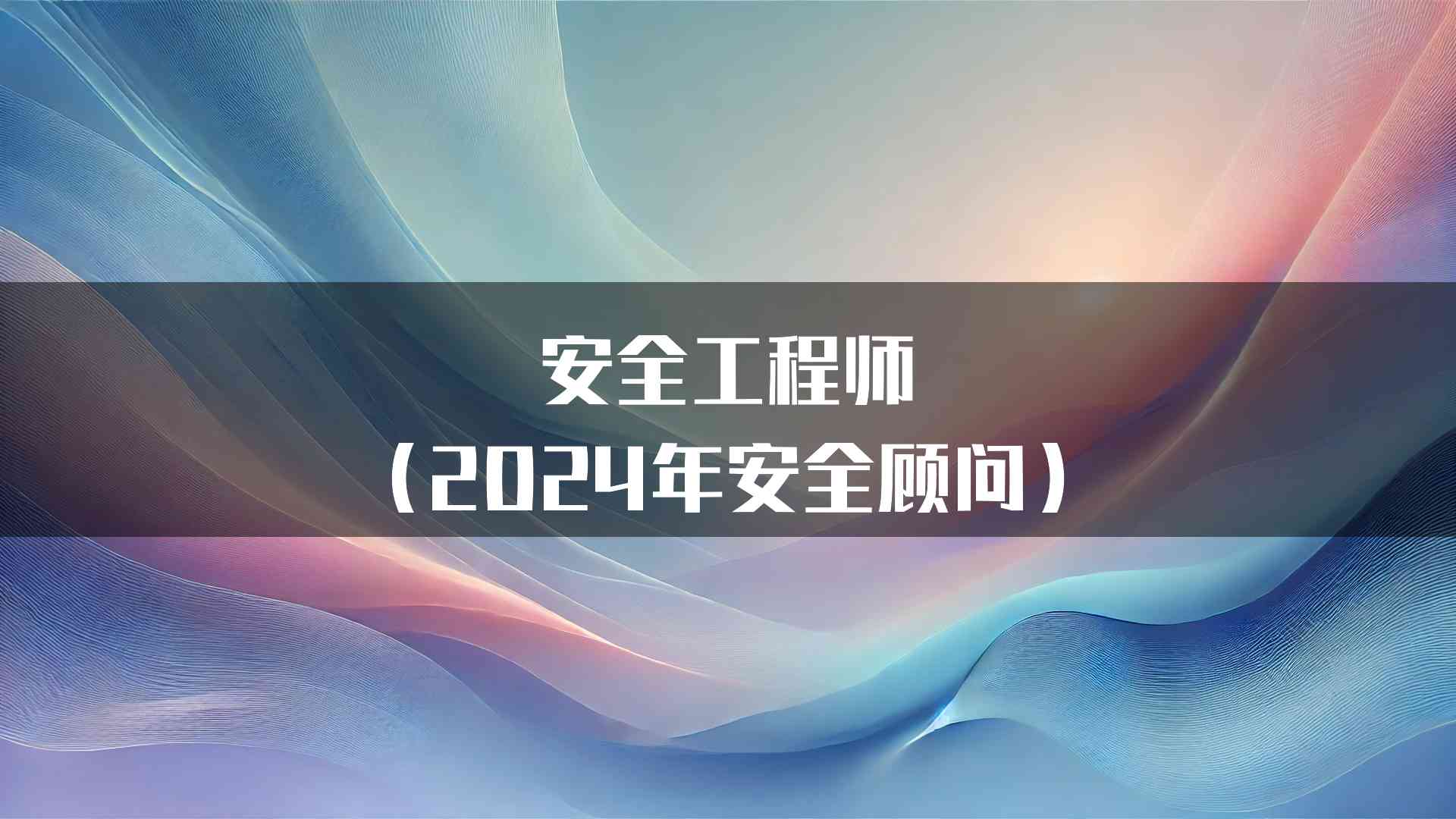 安全工程师（2024年安全顾问）