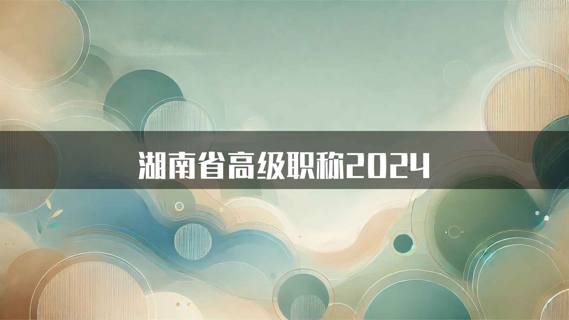 湖南省高级职称2024