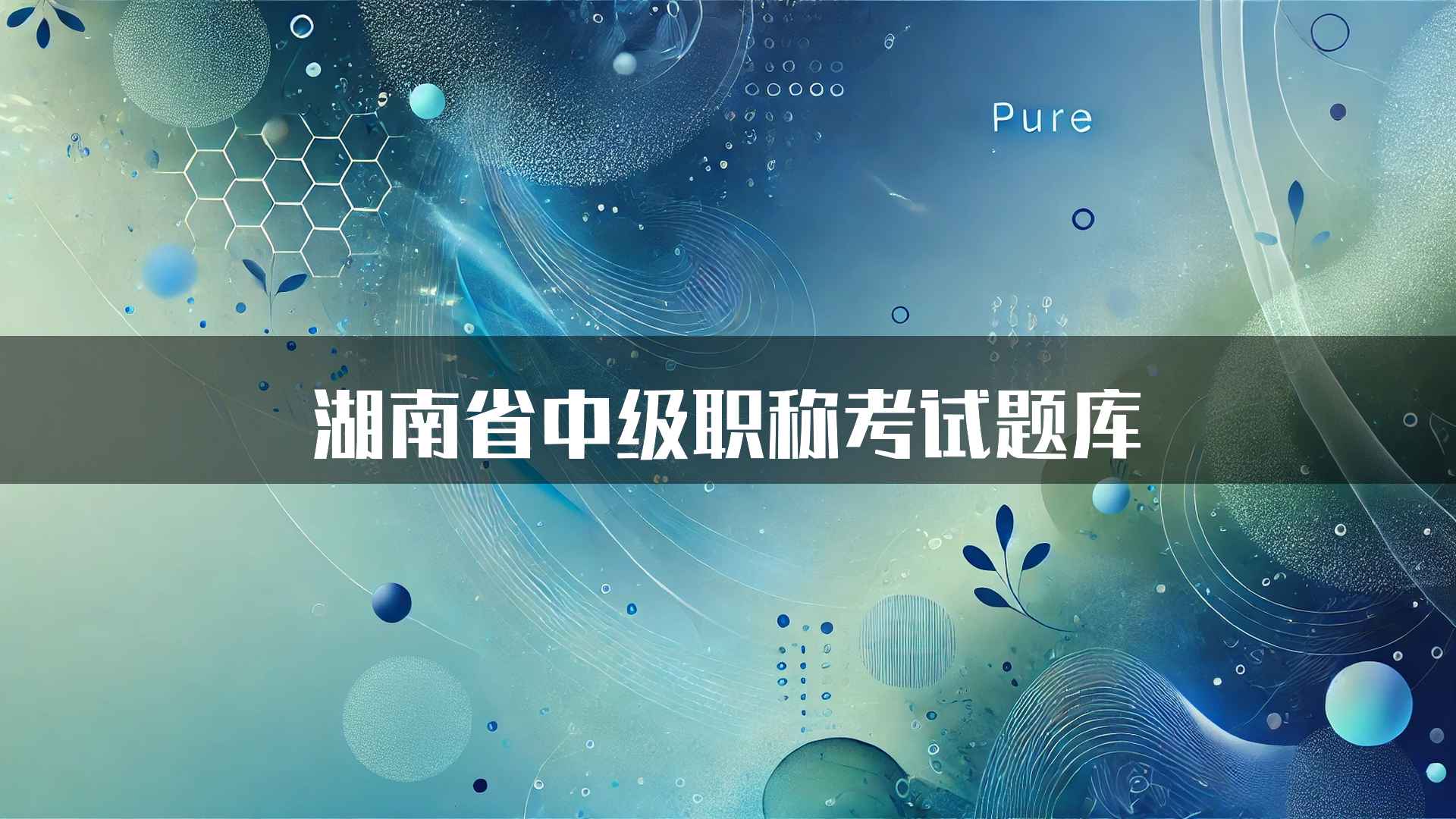 湖南省中级职称考试题库