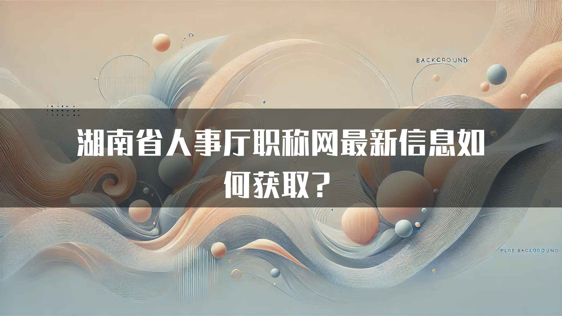 湖南省人事厅职称网最新信息如何获取？