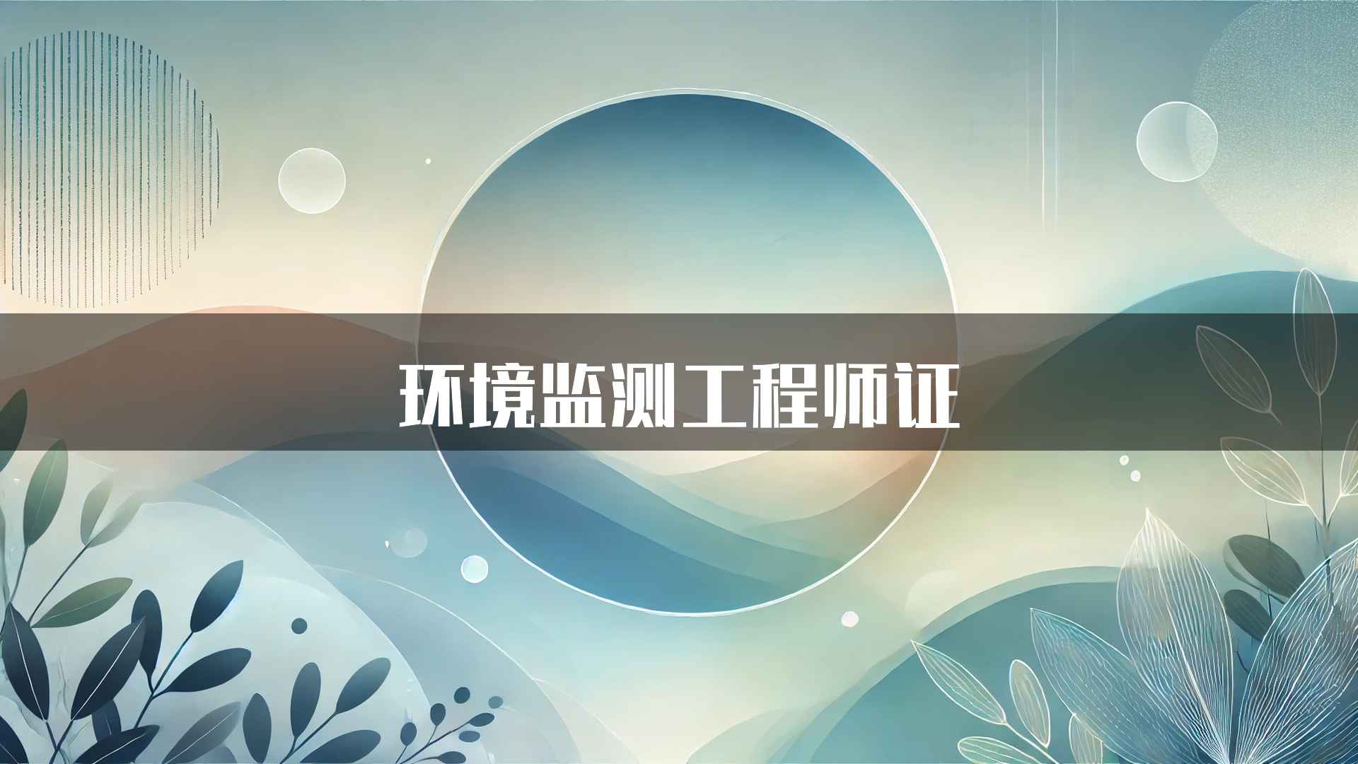 环境监测工程师证