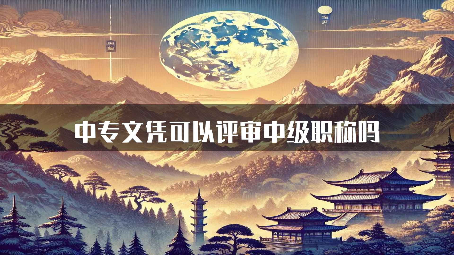 中专文凭可以评审中级职称吗