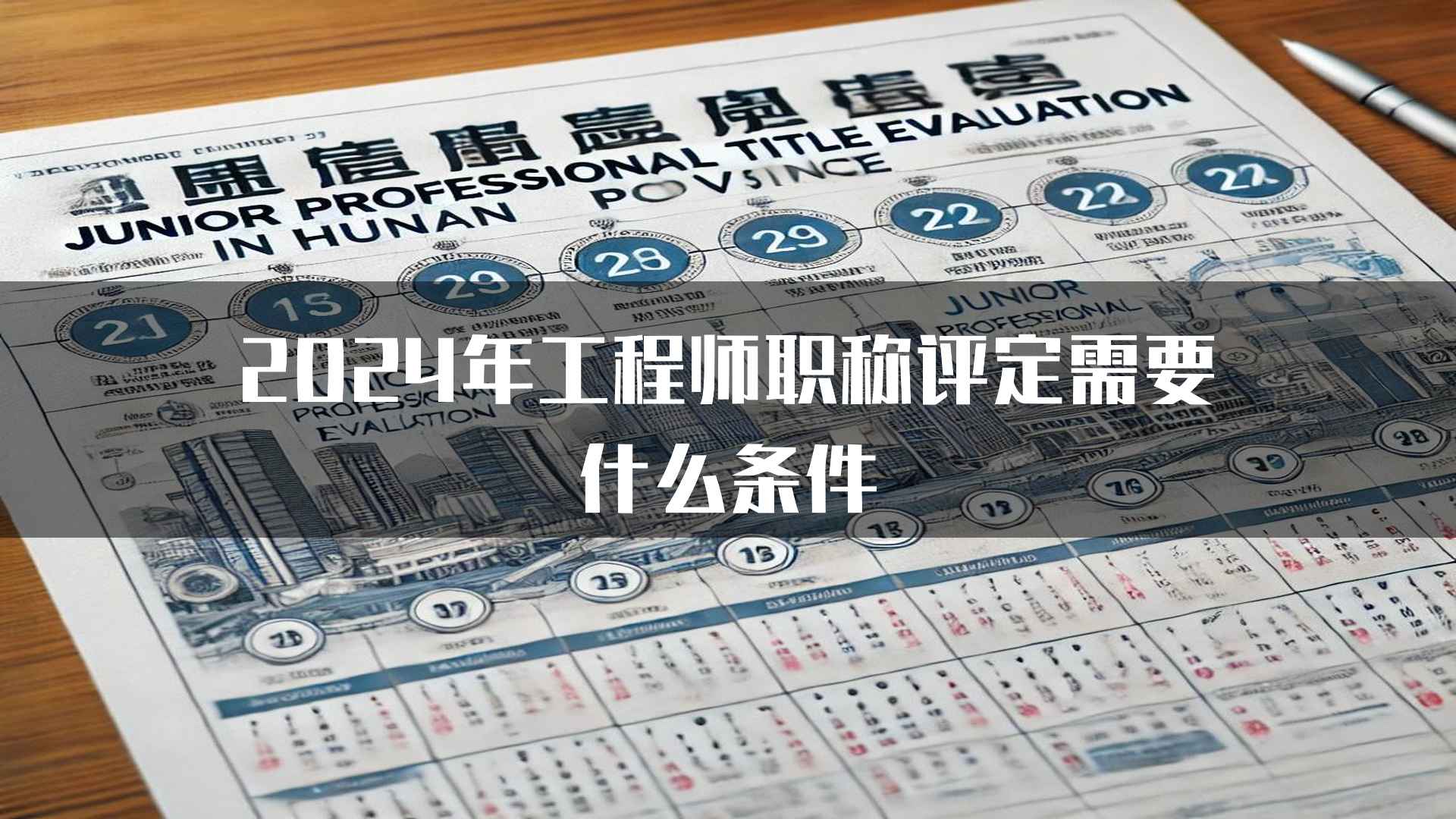 2024年工程师职称评定需要什么条件