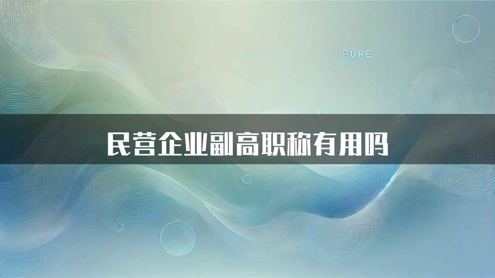 民营企业副高职称有用吗