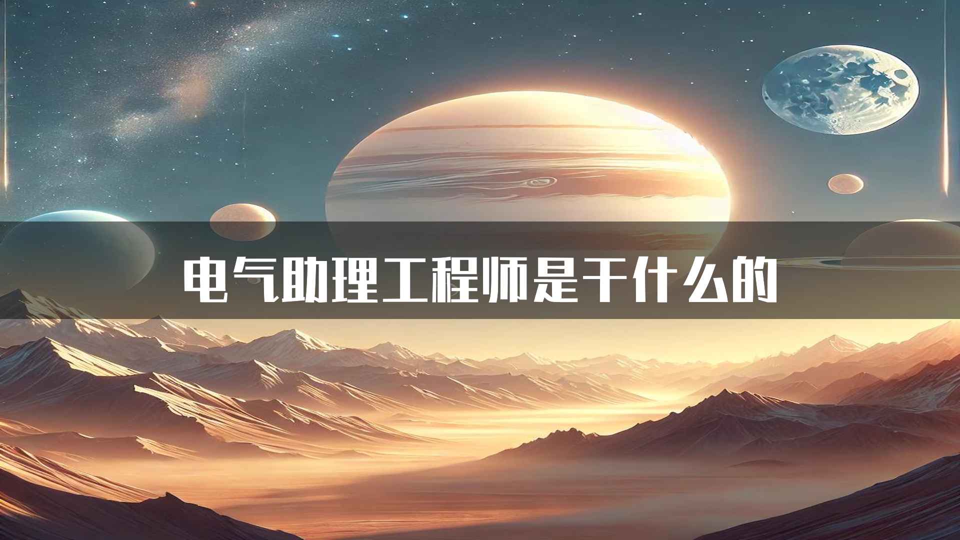 电气助理工程师是干什么的