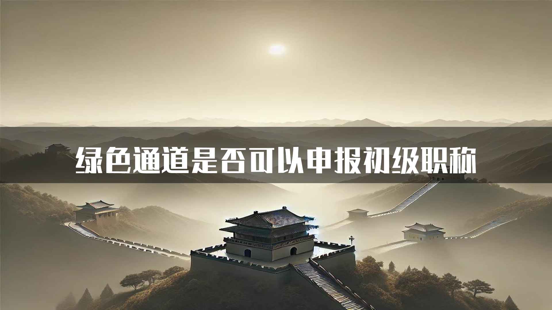 绿色通道是否可以申报初级职称