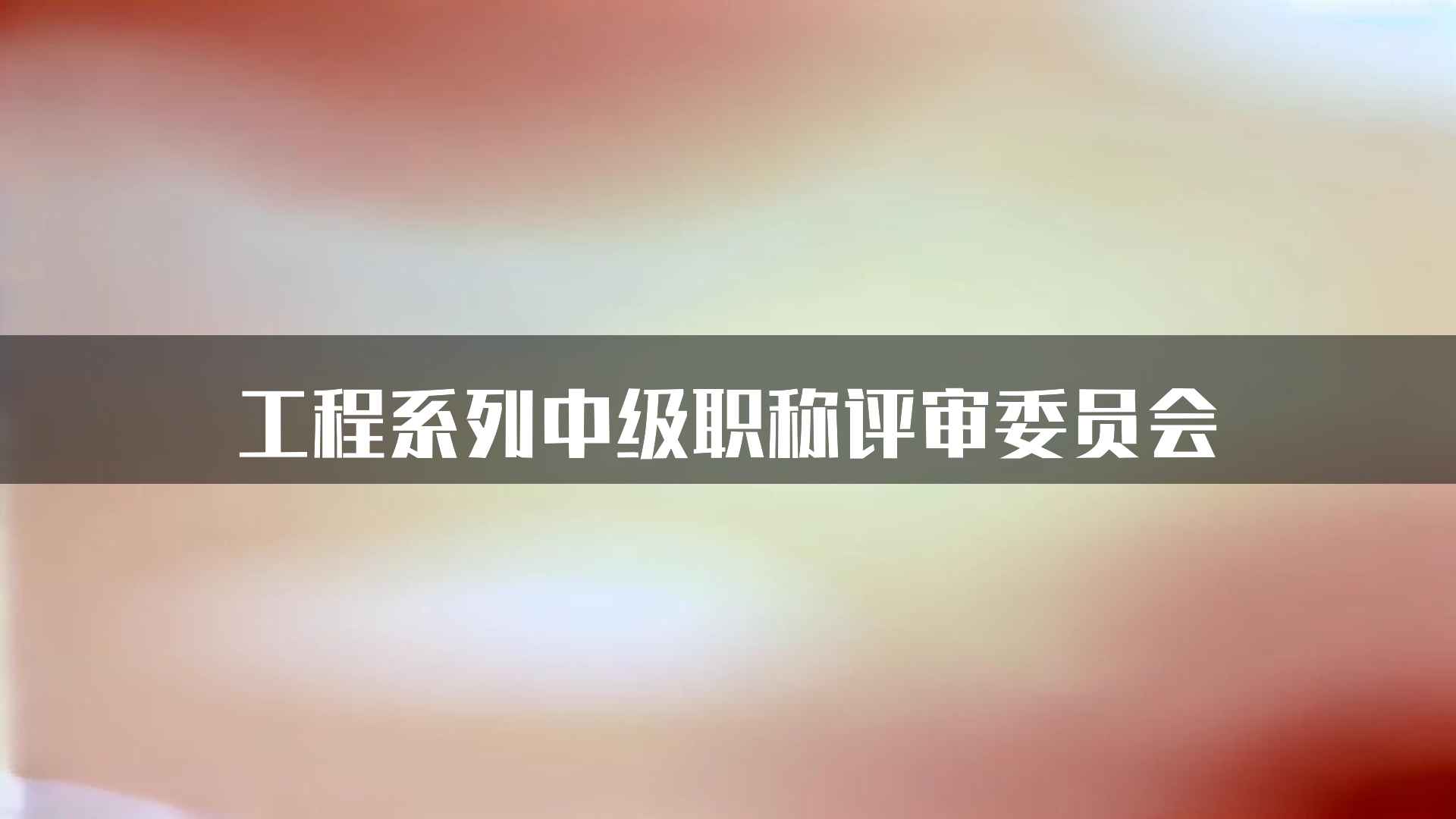 工程系列中级职称评审委员会