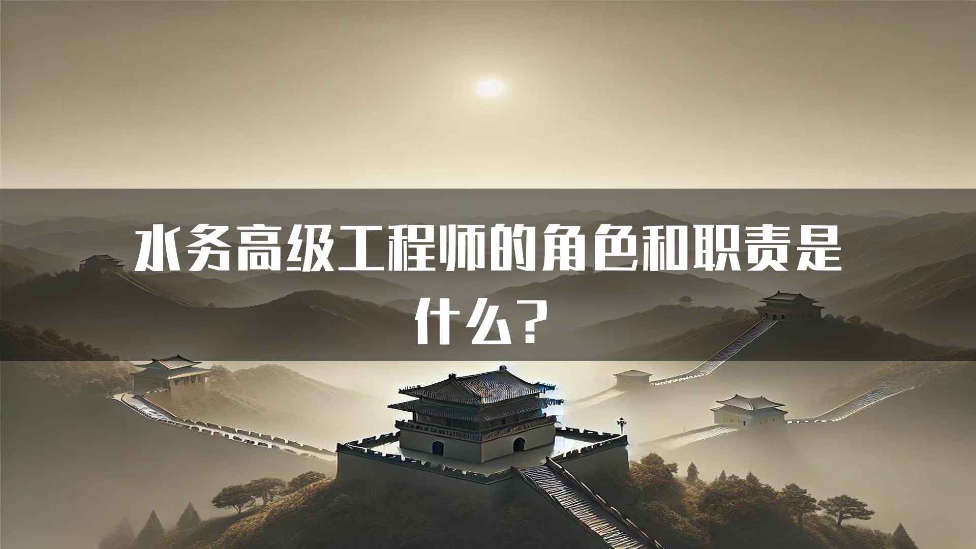 水务高级工程师的角色和职责是什么？