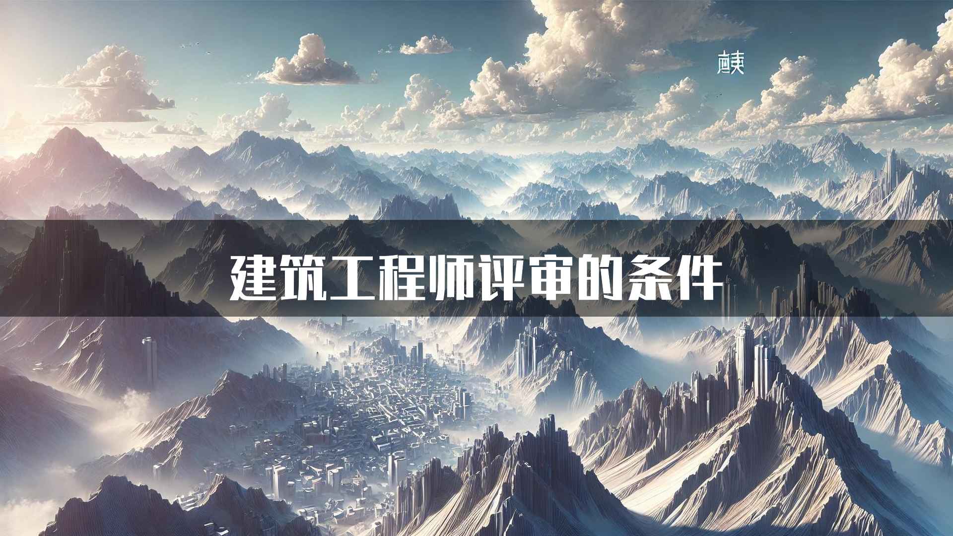 建筑工程师评审的条件