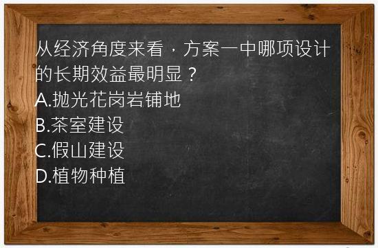 从经济角度来看，方案一中哪项设计的长期效益最明显？