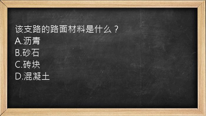 该支路的路面材料是什么？