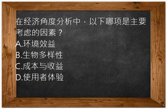 在经济角度分析中，以下哪项是主要考虑的因素？