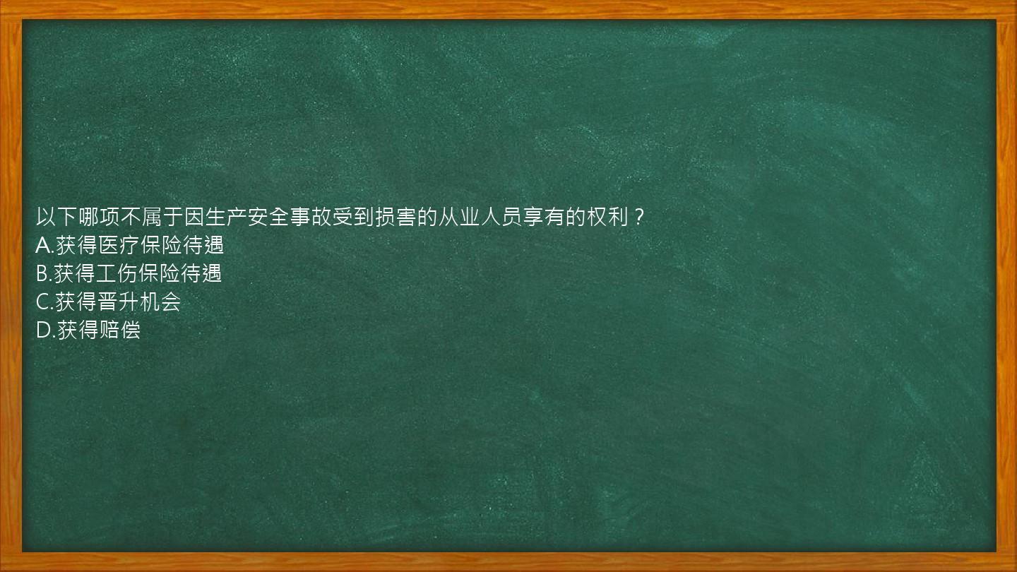 以下哪项不属于因生产安全事故受到损害的从业人员享有的权利？