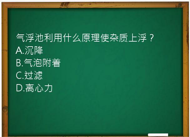 气浮池利用什么原理使杂质上浮？